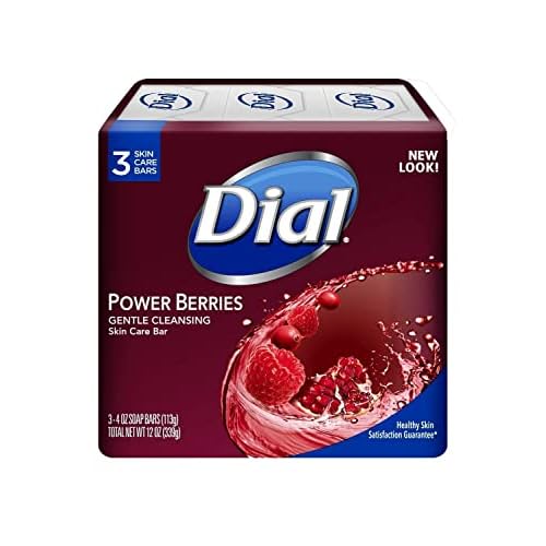 Dial Glycerin Soap Bars with Power Berries, Raspberry, Pomegranate, Cranberry, 12 Oz