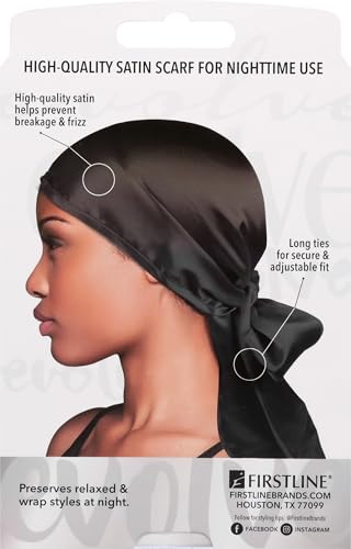 Evolve Satin Wrap Scarf - Black, 1 Count Pack