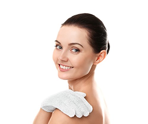 Exfoliating Bath Gloves Pack of 4 for Soft, Smooth Skin - One Size Fits Most