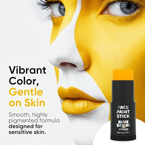 Blue Squid Yellow Face Paint Stick - Waterproof, Twist-Up 21g