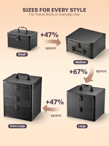 Qislee LED Makeup Box with Mirror & Detachable Organizer