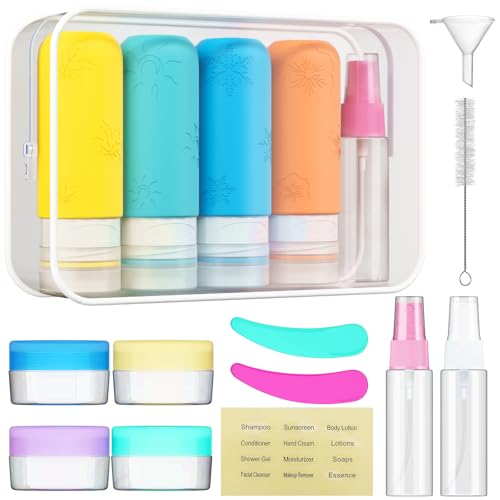 Amphism 16 Pack Travel Bottles Set - TSA Approved Silicone Containers