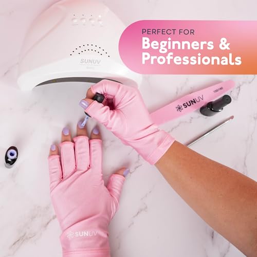 SUNUV UV Nail Lamp for Gel Manicures with UV Gloves - Professional Curing Light