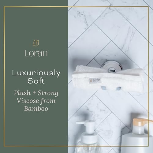 White Extra Large Washcloths Set of 6 Soft Body Cloths 13¡± x 13¡± 70% Viscose Derived from Bamboo, 30% Cotton Spa-Like Feel Silky for Skin Cleansing