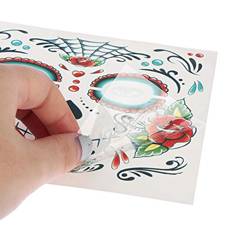 Day of the Dead Sugar Skull Temporary Face Tattoos - 8 Pack