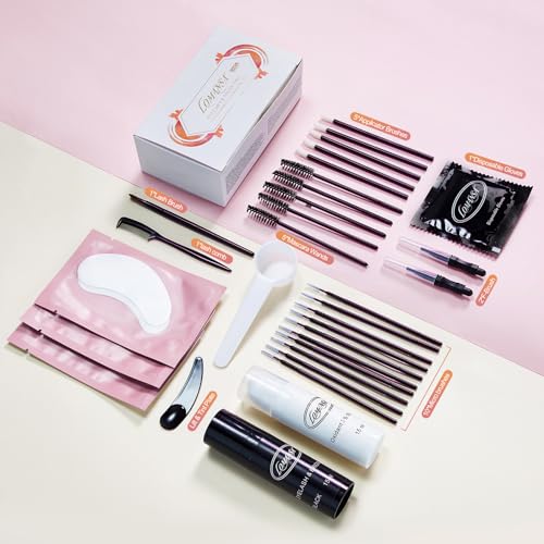 Lomansa Lash Tint Eyelash Tint Kit Professional Instant Natural Black Effects Temporary Color For Salon & Home Use 30 Applications