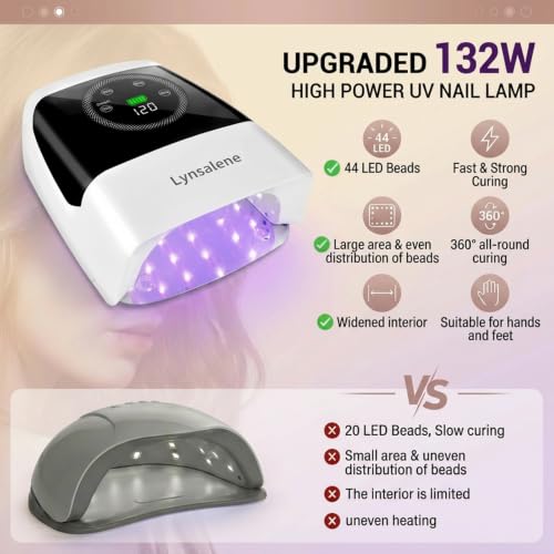 132W UV LED Nail Lamp Rechargeable Cordless Gel Dryer