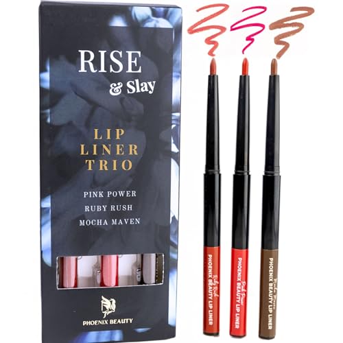 Rise & Slay Lip Liner Set ? 3 Piece Gel Lip-Liner Set ? Smooth, Long-Lasting, and Highly Pigmented ? Perfect for Defining and Shaping Lips