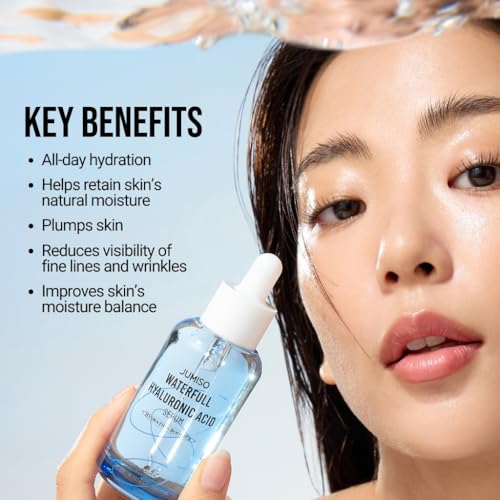 Jumiso Waterfull Hyaluronic Acid Serum 1.69 fl.oz / 50ml | Face Moisturizer, Facial Hydrating Serum for All Skin Types, Moisture Booster for Dry Skin | Vegan, Fragrance-Free