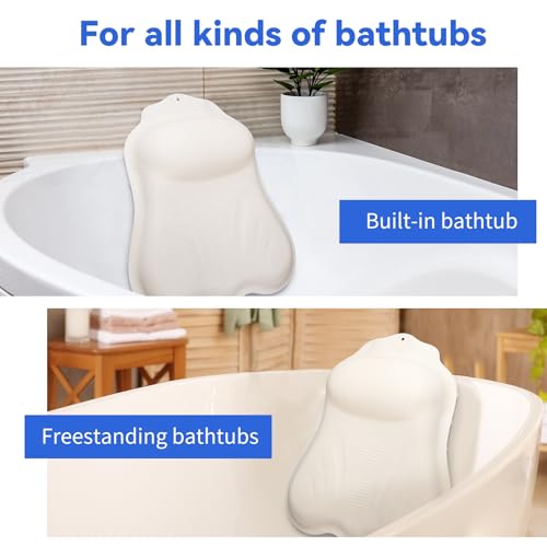 Goowin Silicone Bath Pillow with Suction Cups