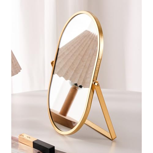 Portable Tabletop Makeup Mirror with Adjustable Metal Frame