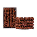 Slip Silk Auburn Skinny Scrunchies Set of 4 – Mulberry Silk Hair Ties Anti-Damage