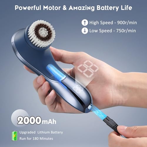 Facial Cleansing Brush Electric Spin Exfoliator IPX7 Waterproof