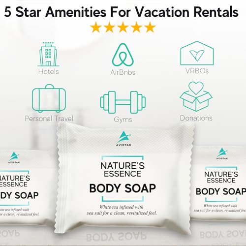 Avistar Hotel Soap Bars Bulk 60 Pack 0.5 oz Individually Wrapped