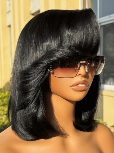 UNICE 12" Short Bob Wig Human Hair Glueless 4X4 Lace