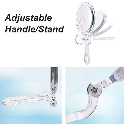 20x Magnifying Mirror, Travel Handheld Mirror - 2-Sided Hand Mirror with 1X 20X Magnification & Adjustable Handle, Portable Small Travel Makeup Mirror, Girl Women Mother's Gift