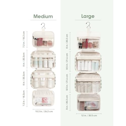 Narwey Travel Toiletry Bag for Women Large Capacity, Hanging Makeup Bag Organizer Toiletries Bag for Full Size Essentials, Accessories, Brushes, Cosmetics (Mint Green Checkerboard (Large))