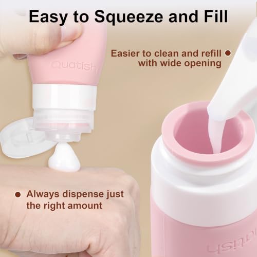 Quatish 15 Pack Travel Toiletry Bottles Set - Purple Leakproof TSA Approved Refillable Containers