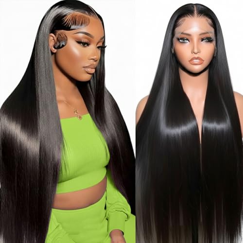13x6 Lace Front Wig Human Hair 32" 200 Density Straight