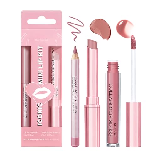 Matte Liquid Lipstick Set - 3PC Waterproof Lip Stain & Liner