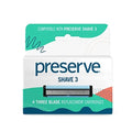 Preserve Shave 3 Razor Blade Refills, Titanium-Coated 3 Blade Cartridges with Vitamin E & Aloe ? Eco Friendly, Cruelty Free, Unisex Shaving for Face & Body ? 4 Pack
