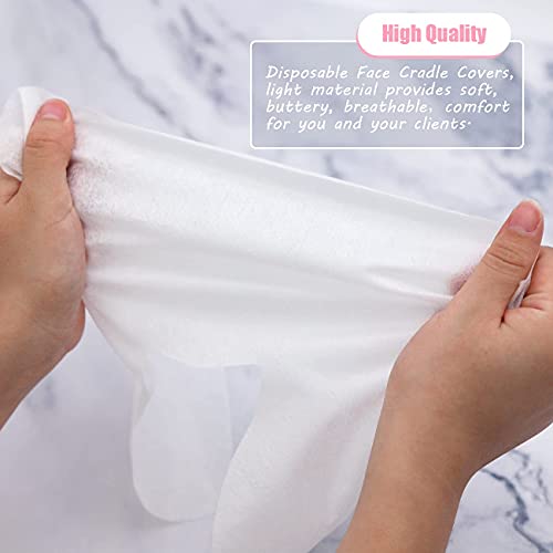 Disposable Face Cradle Covers 500 Pack - Soft Cotton Massage Headrest Covers