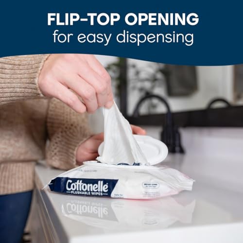 Cottonelle Fragrance Free Flushable Wet Wipes, 8 Packs of 42