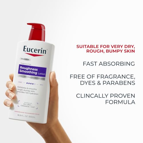 Eucerin Roughness Smoothing Body Lotion with Urea - 16.9 fl oz Hydrating Moisturizer for Dry, Bumpy Skin
