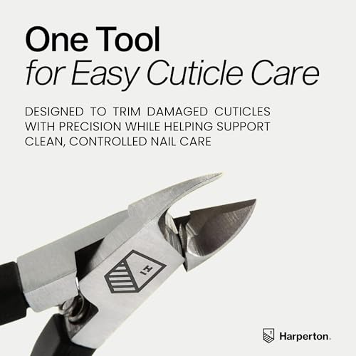 Harperton Stainless Steel Cuticle Nipper - Non-Slip Precision Trimmer