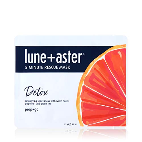 Lune+Aster 5 Minute Rescue Mask - Detox - Ultra-soothing sheet mask helps to calm and relieve stressed skin in 5-10 minutes.