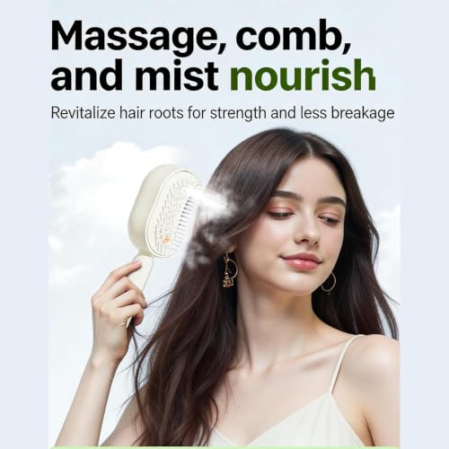 Rechargeable Steam Detangling Brush for Curly & Thick Hair