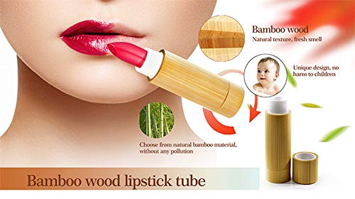 Bamboo Lip Balm Tubes, 5.5g Refillable DIY Cosmetic Containers, Pack of 4