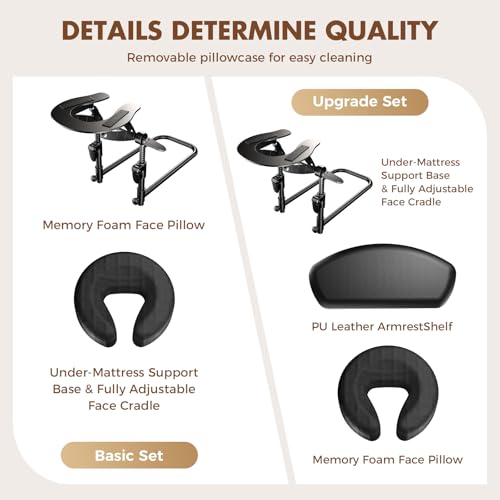 Adjustable Massage Headrest for Bed with Memory Foam Pillow