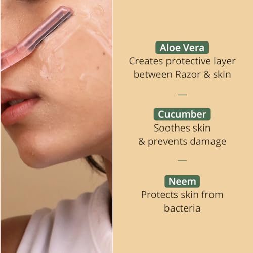 Carmesi Facial Shaving Gel for Women | Prevents Nicks, Cuts, Ingrown Hair & Razor Bumps | Soothes Dry Skin | Pre Shave Balm for Sensitive Skin | 1.76 Oz/50g