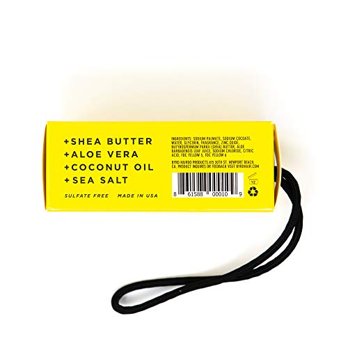 BYRD Hydrating Soap on a Rope ? Daily Cleansing Face and Body Bar, with Shea Butter, Aloe Vera Gel and Sea Salt, 9 Oz