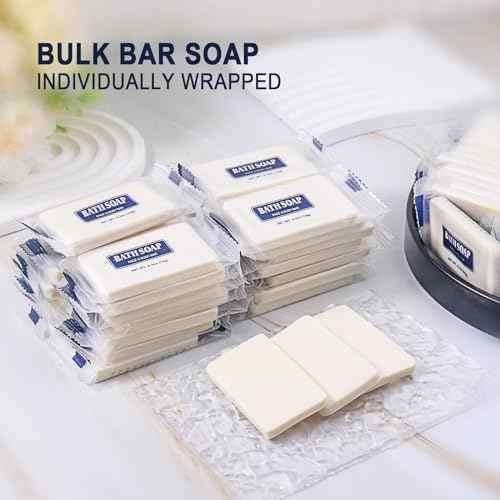 Bulk Bar Soap, 50 Pack Mini Soap Bars Bulk Individually Wrapped, 0.5 oz Travel Soap Small Hotel Soaps Travel Size Toiletries for Hotel Bathroom