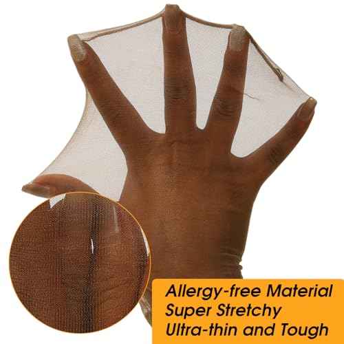 BEEOS Dark Brown Skinlike HD Wig Cap for Women, 24 Pieces Invisible Ultra-thin Stretchy Stocking Caps for Lace Front Wigs