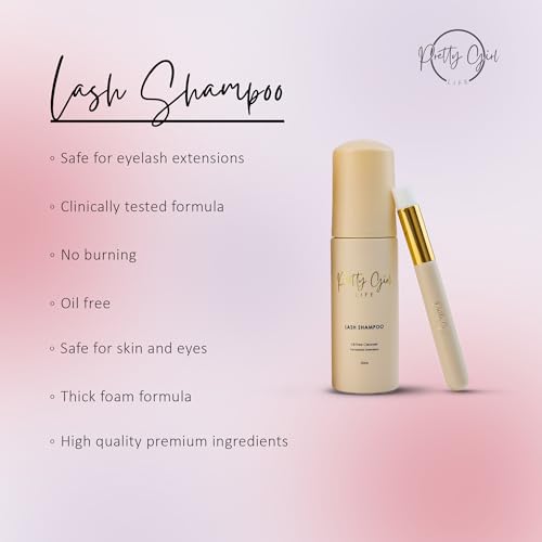 Eyelash Extension Shampoo with Brush - Gentle Foam Cleanser