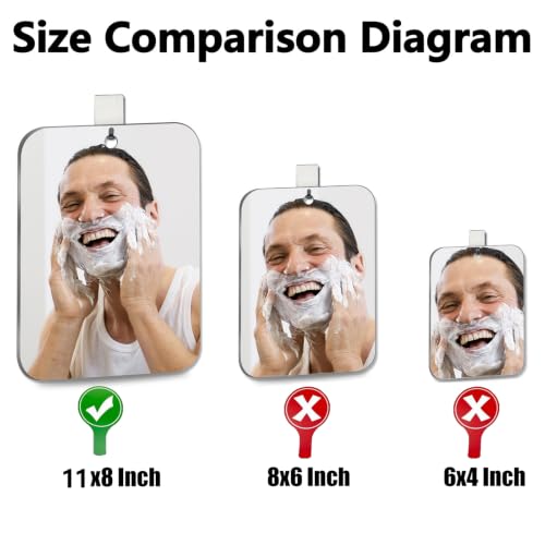 2-Pack Shatterproof Shower Mirror 11 x 8 In - Shaving & Travel