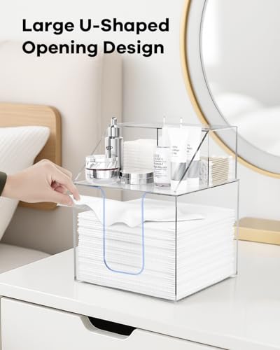 Acrylic Face Towel Holder | Double Layer Cosmetic Storage
