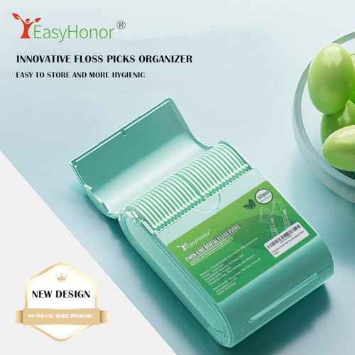 EasyHonor Dental Floss Picks,Twin-Line Mint Flavor Dental Flossers, Dual Action Flossing System, Easy Carry and Pick, 156 Count Floss Sticks in 3 Portable case.(Green, Mint)