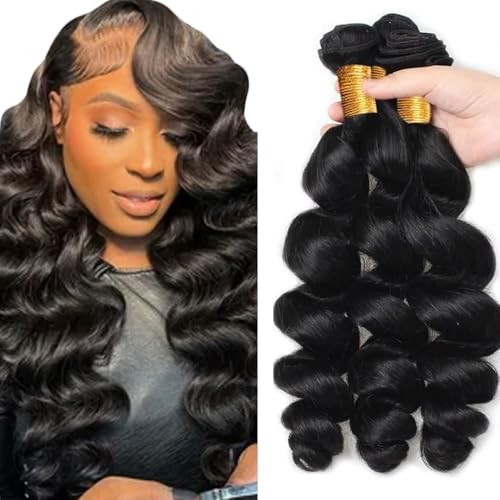 #1B LO/34 Inch Human Hair Deep Wave Bundles FuivJuix 3 Pack Unprocessed Brazilian Virgin Hair