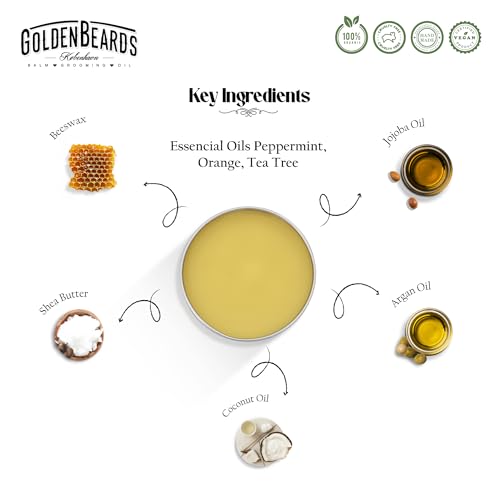 Golden Beards Mustache Wax ? Organic & Natural Medium Hold Styling Wax for Men, Nourishing Beeswax & Oils, Handmade in Denmark ? 15ml (0.5oz)