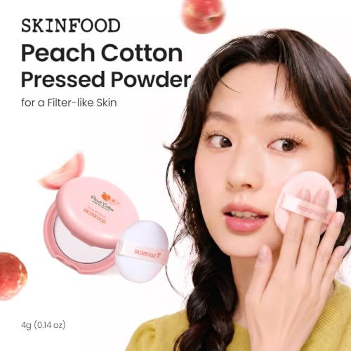 SKINFOOD Peach Cotton Pore Blur Pact - Oily Skin Powder