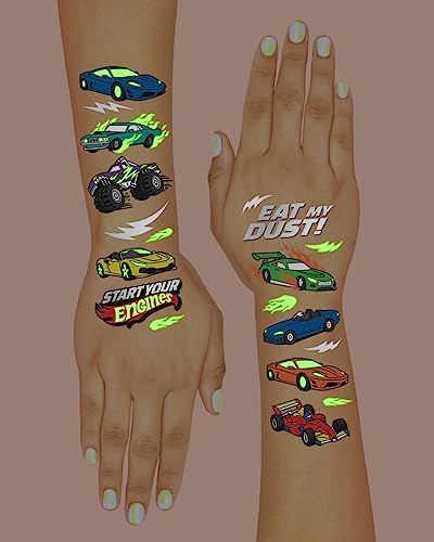 xo, Fetti Glow in Dark Car Temporary Tattoos - 42 Pack