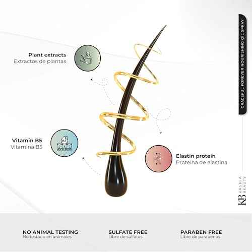 Kashia Beauty Graceful Forever Nourishing Oil Spray 9.6 oz ? Leave-In Three-Phase Treatment with Nano Technology ? Hydrating Detangler & Thermal Protector for Radiant Healthy Hair