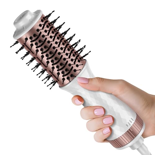 4-in-1 Mini Travel Hair Dryer Brush for Drying, Straightening & Curling