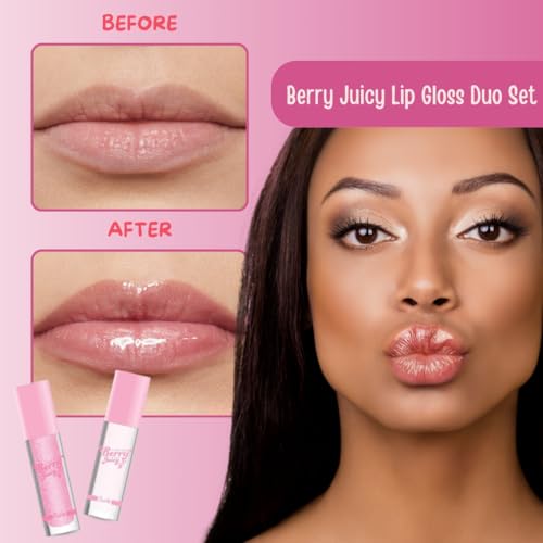 RUDE Berry Juicy Lip Gloss Duo - High Shine Moisturizing