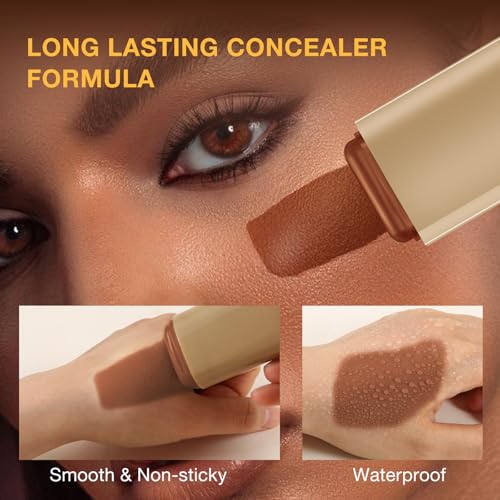 GEUUFEA Matte Foundation Stick Brown #02, Full Coverage Waterproof Contour, Long Lasting Moisturizing, 0.35 oz