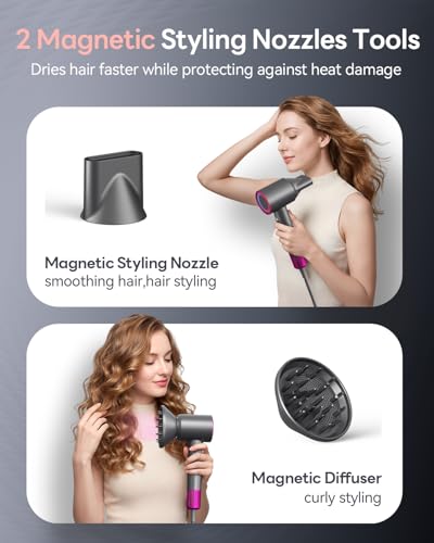 High-Speed Ionic Hair Dryer with Diffuser - Fast Dry & Shine Enhancing